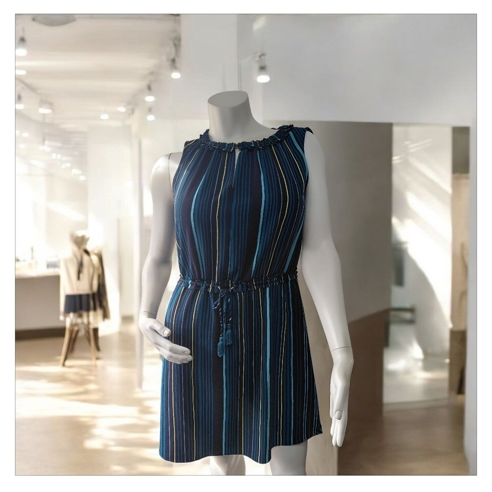 Joe Fresh Blue and Yellow Striped Mini Dress